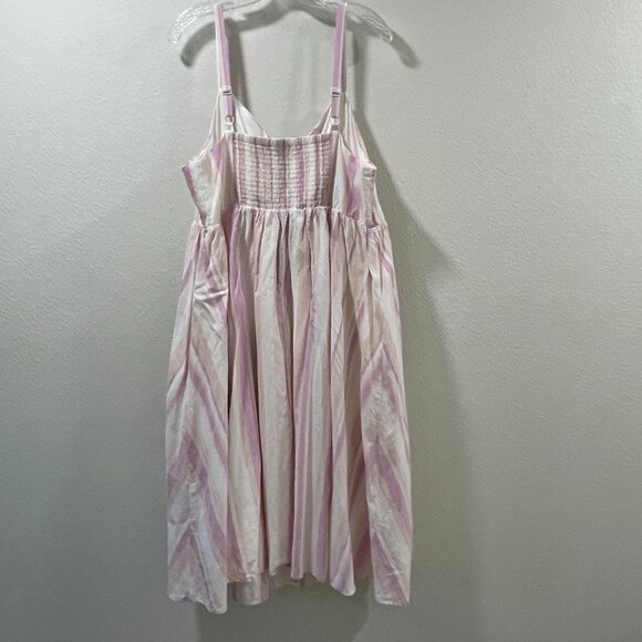 (NWT) TORRID #12716123 Stripe Midi Sundress, Linen/Cotton, Pink/Ivory Multi - 2X - Picture 7 of 13